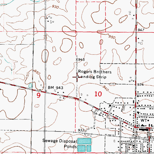 Topographic Map of Rogers Brothers Landing Strip (historical), IL