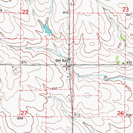 Topographic Map of Cyclone School (historical), IL