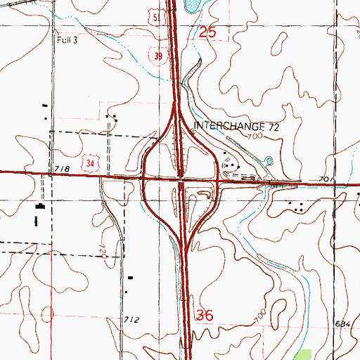 Topographic Map of Interchange 72, IL