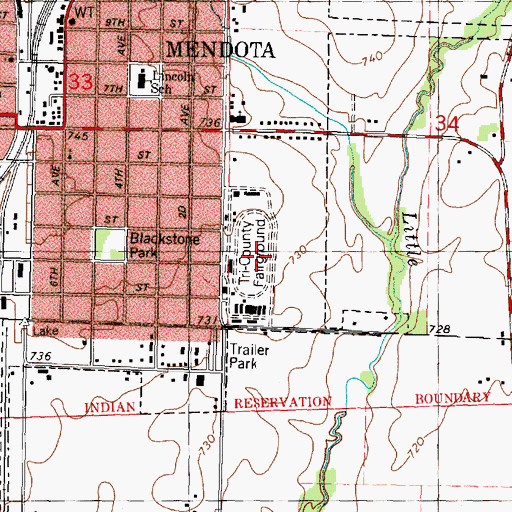 Topographic Map of Tri-County Fairground, IL