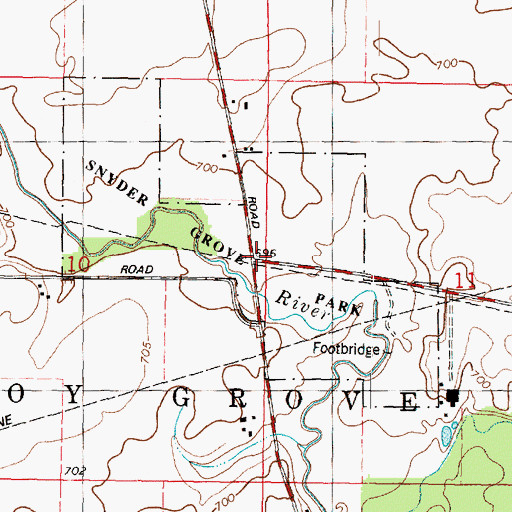 Topographic Map of Snyder Grove Park, IL