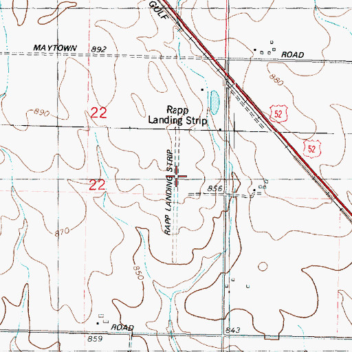 Topographic Map of Rapp Landing Strip (historical), IL