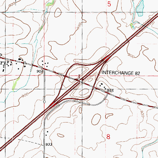 Topographic Map of Interchange 82, IL