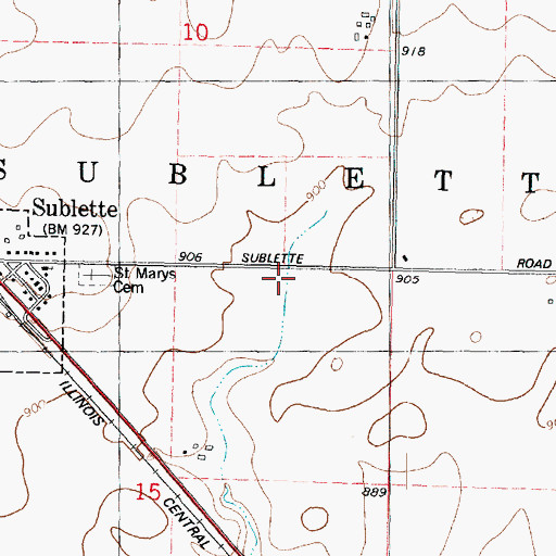 Topographic Map of Saint Marys Cemetery, IL