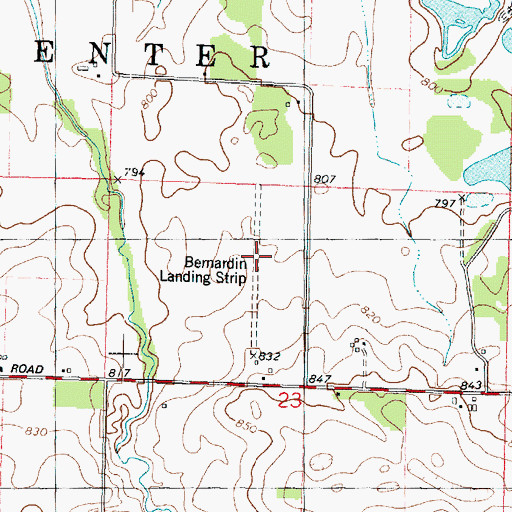 Topographic Map of Bernardin Landing Strip (historical), IL