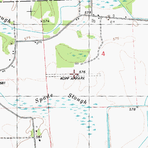 Topographic Map of Ropp Airpark (historical), IL