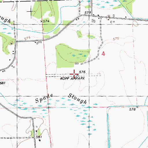 Topographic Map of Ropp Airpark (historical), IL
