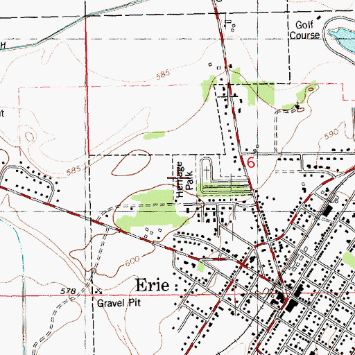 Topographic Map of Heritage Park, IL