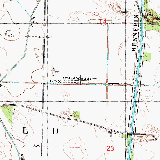 Topographic Map of Lisa Landing Strip (historical), IL