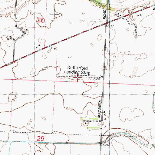 Topographic Map of Rutherford Landing Strip (historical), IL