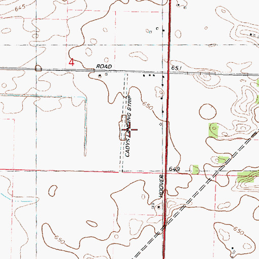 Topographic Map of Cady Aerial RLA Airport, IL