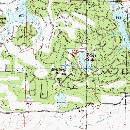 Topographic Map of Mallard Pond, IL