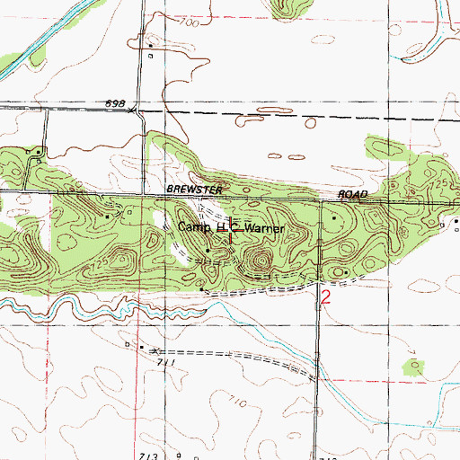Topographic Map of Camp H C Warner, IL