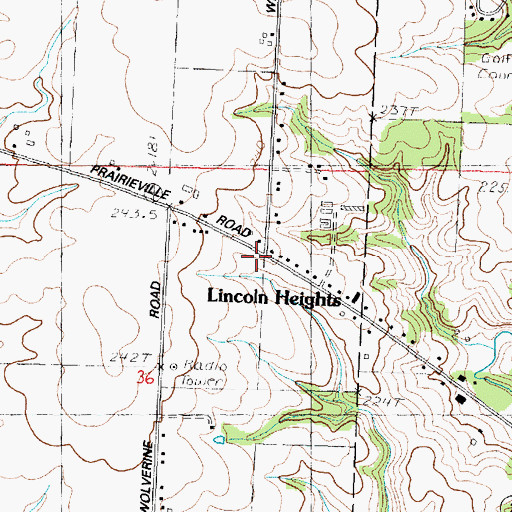Topographic Map of Lincoln Heights, IL