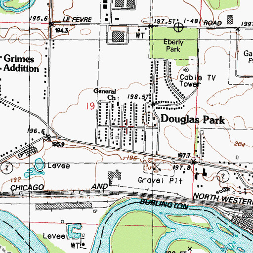 Topographic Map of Douglas Park, IL