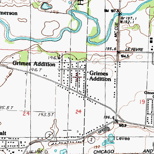 Topographic Map of Grimes Addition, IL