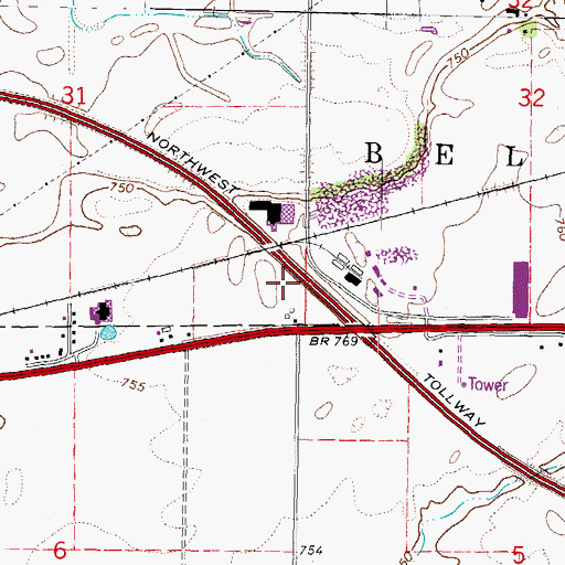 Topographic Map of Edgewood, IL
