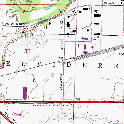 Topographic Map of Prairie View, IL