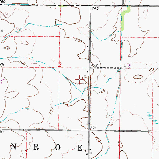 Topographic Map of Vanland (historical), IL