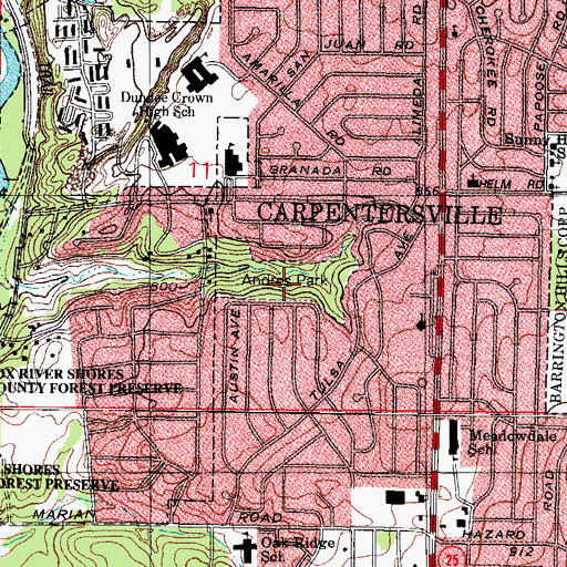 Topographic Map of Andres Park, IL