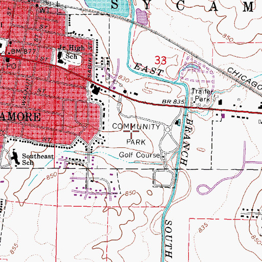 Topographic Map of Community Park, IL