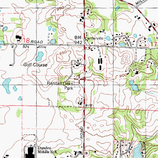 Topographic Map of Randall Oaks Park, IL