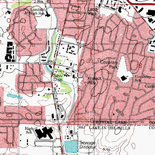 Topographic Map of Knaack Park, IL