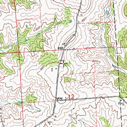 Topographic Map of Hickory Grove School (historical), IL