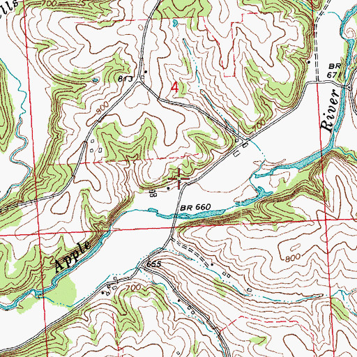 Topographic Map of Apple River School (historical), IL