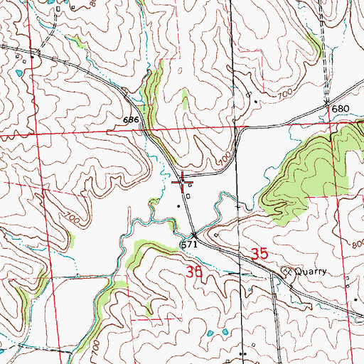 Topographic Map of Bethel School (historical), IL