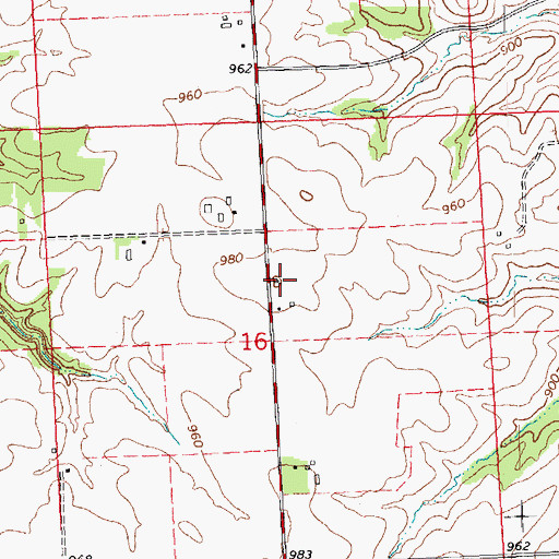 Topographic Map of Rush Center School (historical), IL