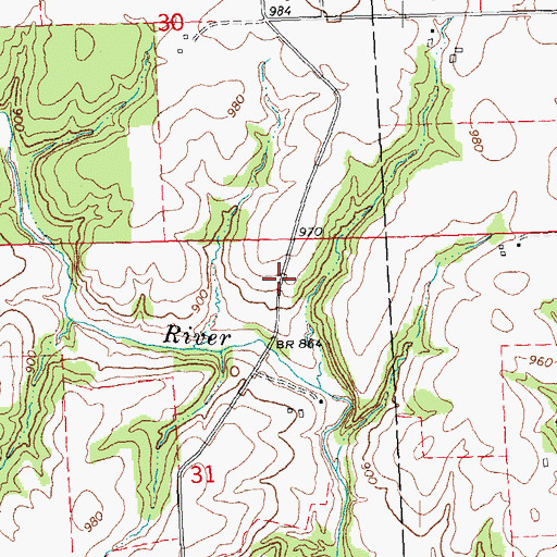 Topographic Map of Mead School (historical), IL
