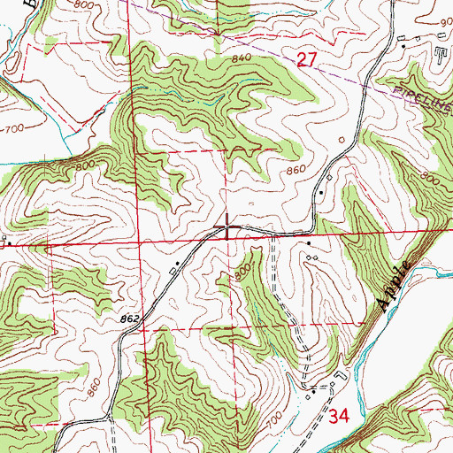 Topographic Map of Sampson School (historical), IL
