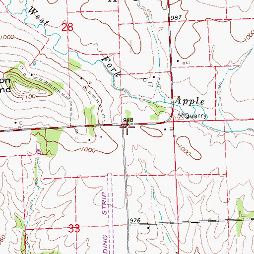 Topographic Map of Hudson Mound School (historical), IL
