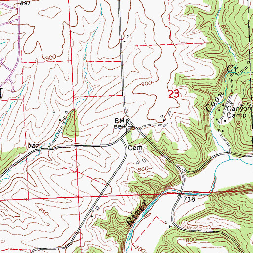 Topographic Map of Salem Church (historical), IL