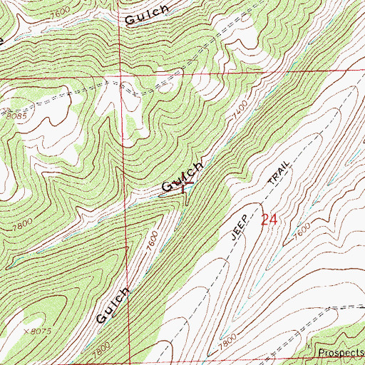 Topographic Map of Cross Gulch, CO