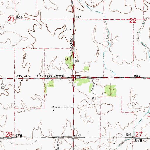 Topographic Map of Peplow School (historical), IL