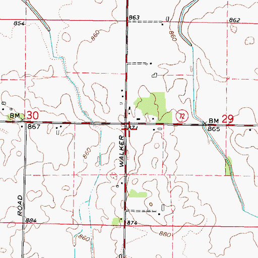 Topographic Map of Bell School (historical), IL