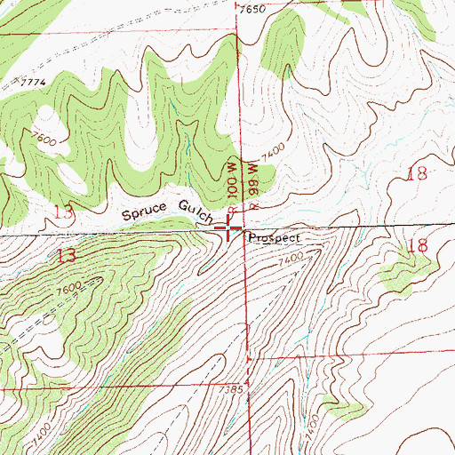 Topographic Map of K U Gulch, CO