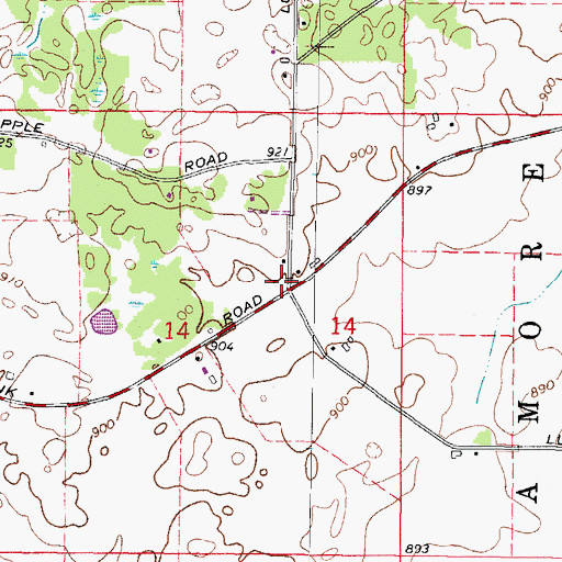 Topographic Map of Charter Grove School (historical), IL