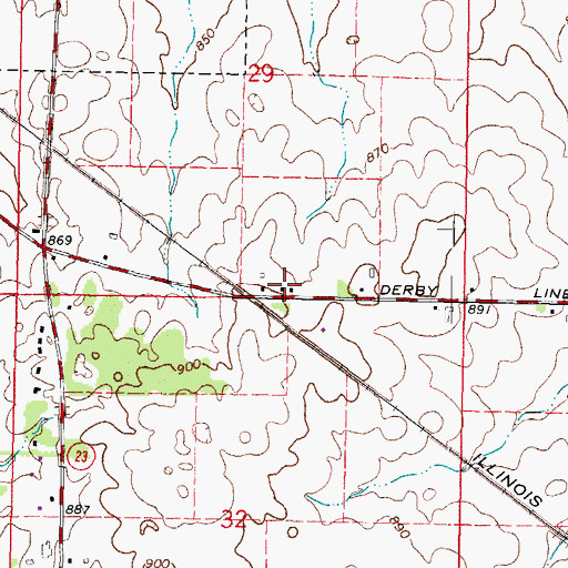 Topographic Map of Derby Line School (historical), IL