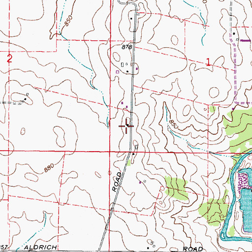 Topographic Map of Pleasant Hill School (historical), IL