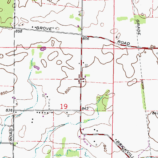 Topographic Map of North Grove School (historical), IL