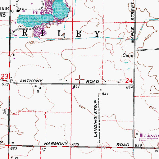 Topographic Map of Anthony School (historical), IL