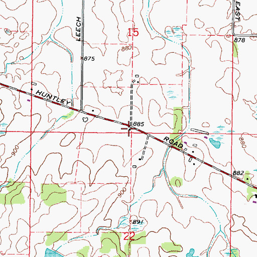 Topographic Map of Browntown, IL