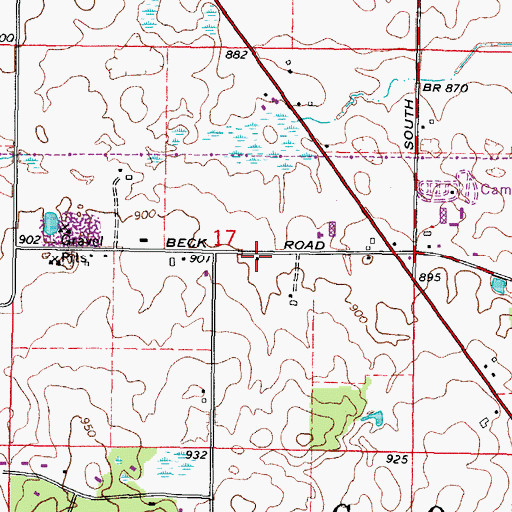 Topographic Map of Oak Grove School (historical), IL
