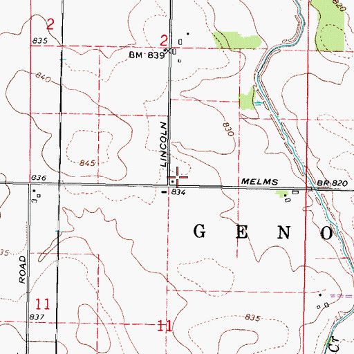 Topographic Map of Ney School (historical), IL