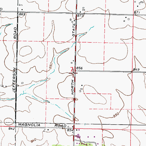 Topographic Map of Hickory Grove School (historical), IL