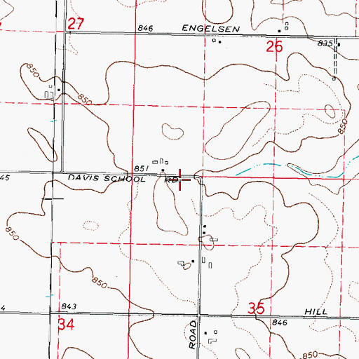 Topographic Map of Reed School (historical), IL
