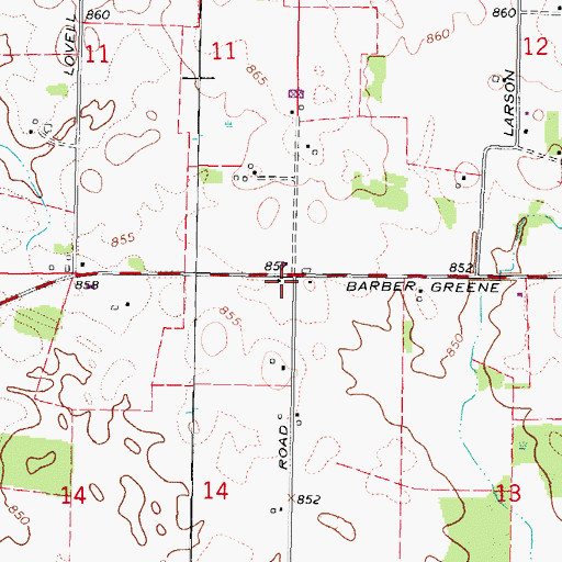 Topographic Map of Ohio Grove School (historical), IL